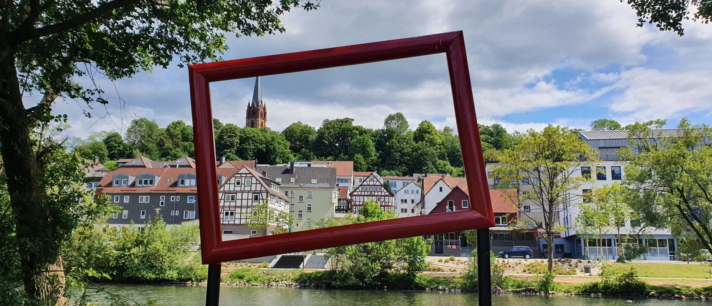 Die Eder an der Uferstraße Frankenberg (Eder)