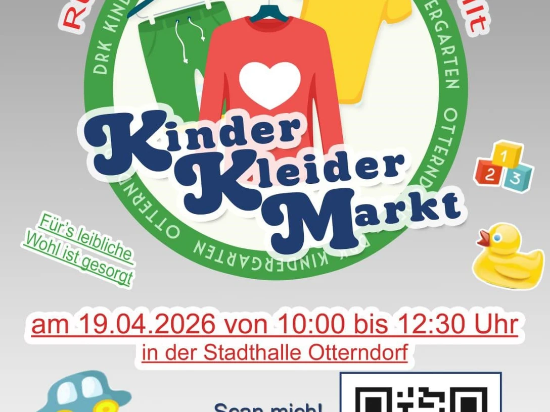 Kinderkleidermarkt Flyer zum Kinderkleidermarkt Otterndorf mit Kleidung, Spielzeug und Infos zur Anmeldung.