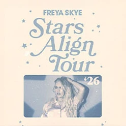 Poster mit Schrift Stars Align Tour 26 und einer Frau im unteren Bildbereich