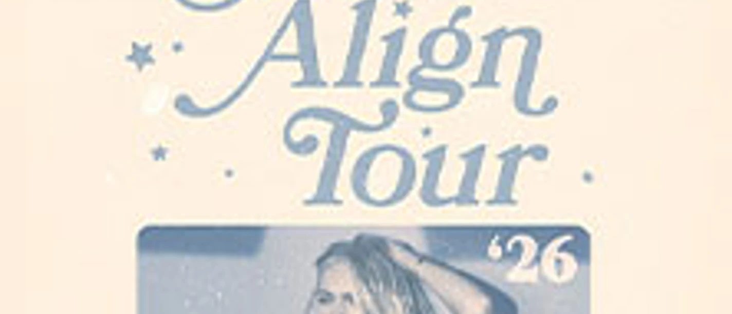 Poster mit Schrift Stars Align Tour 26 und einer Frau im unteren Bildbereich