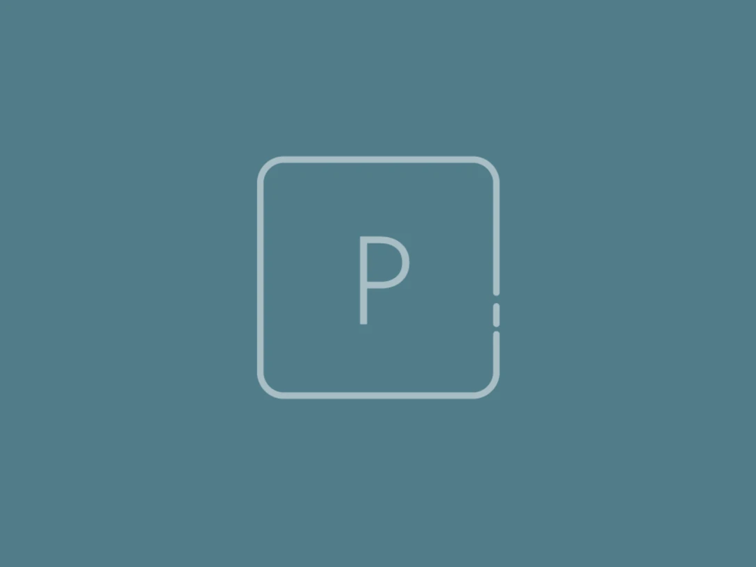 KVWN_25_Icons_POIs_Parkplatz.jpg Ein weißer Buchstabe P in einem dünnen Quadrat auf einem dunkelblauen Hintergrund.