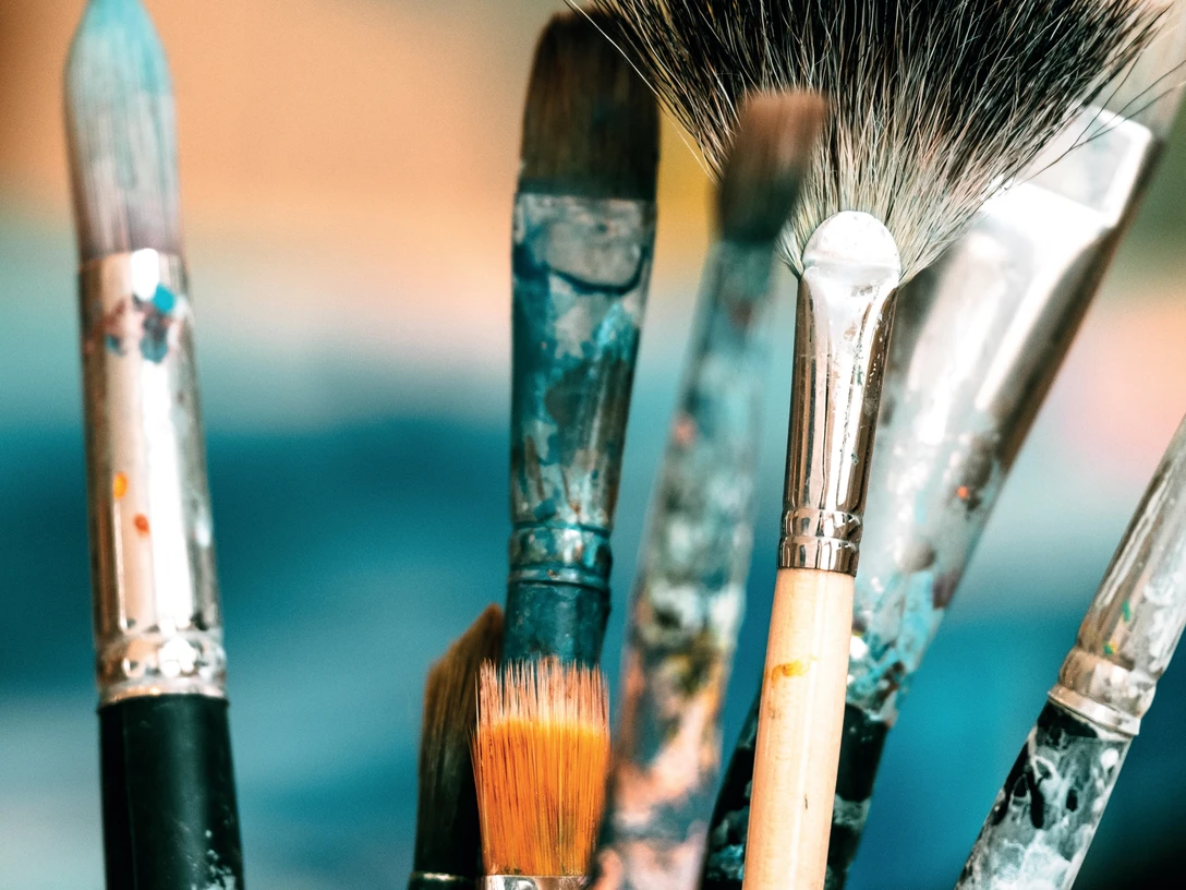 Kreativworkshop Pinsel in bunter Auswahl