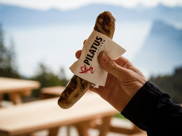 Bratwurst from the Drachenalp kiosk