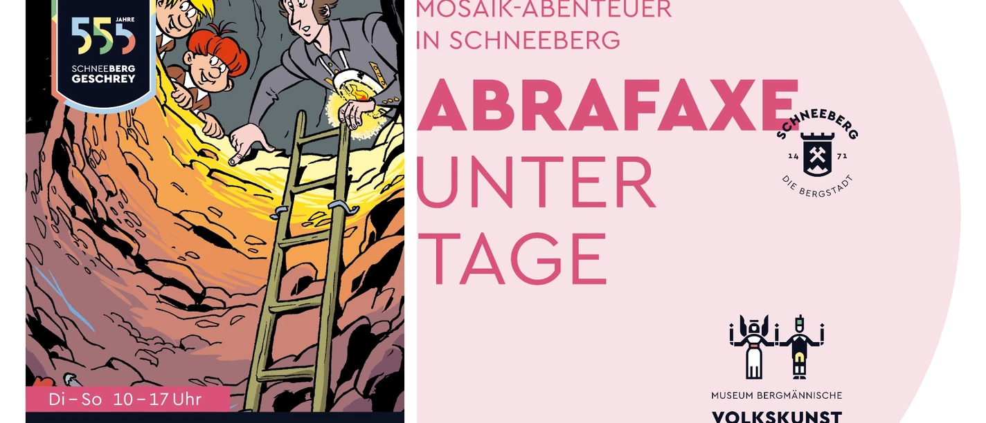 Plakat ABRAFAXE UNTER TAGE - Ausstellung im Museum für bergmännische Volkskunst
