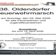 FWMarsch1.jpg Einladungsplakat zum 38. Oldendorfer Feuerwehrmarsch am 3. Mai 2026 für Feuerwehren.