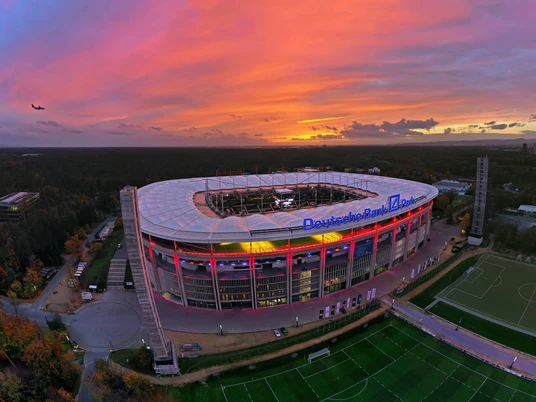 Frankfurt Deutsche Bank Park Deutsche Bank Park in Frankfurt bei Sonnenuntergang, Stadion