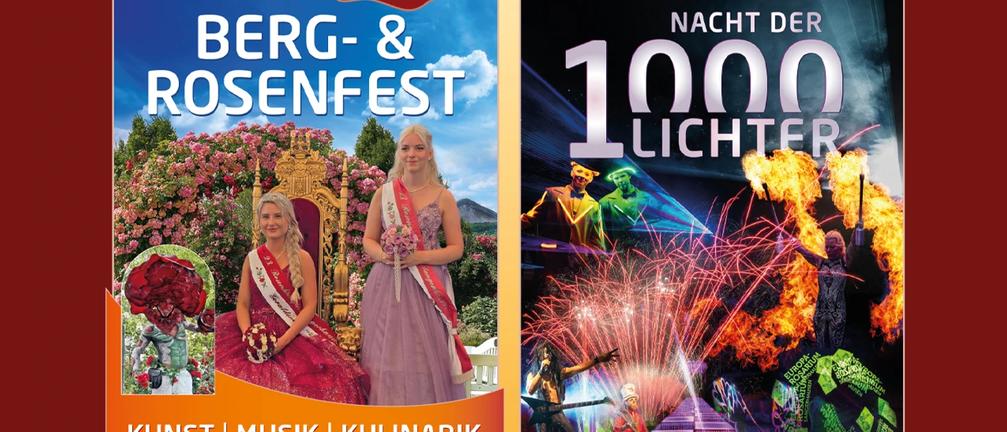 Plakat Berg- & Rosenfest und Nacht der 1000 Lichter Plakat Berg- & Rosenfest und Nacht der 1000 Lichter