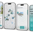 Stadthupferl-App Vier Smartphone-Mockups mit App-Ansichten zu Stadthupferl, Karten, Navigation und Stempeln.