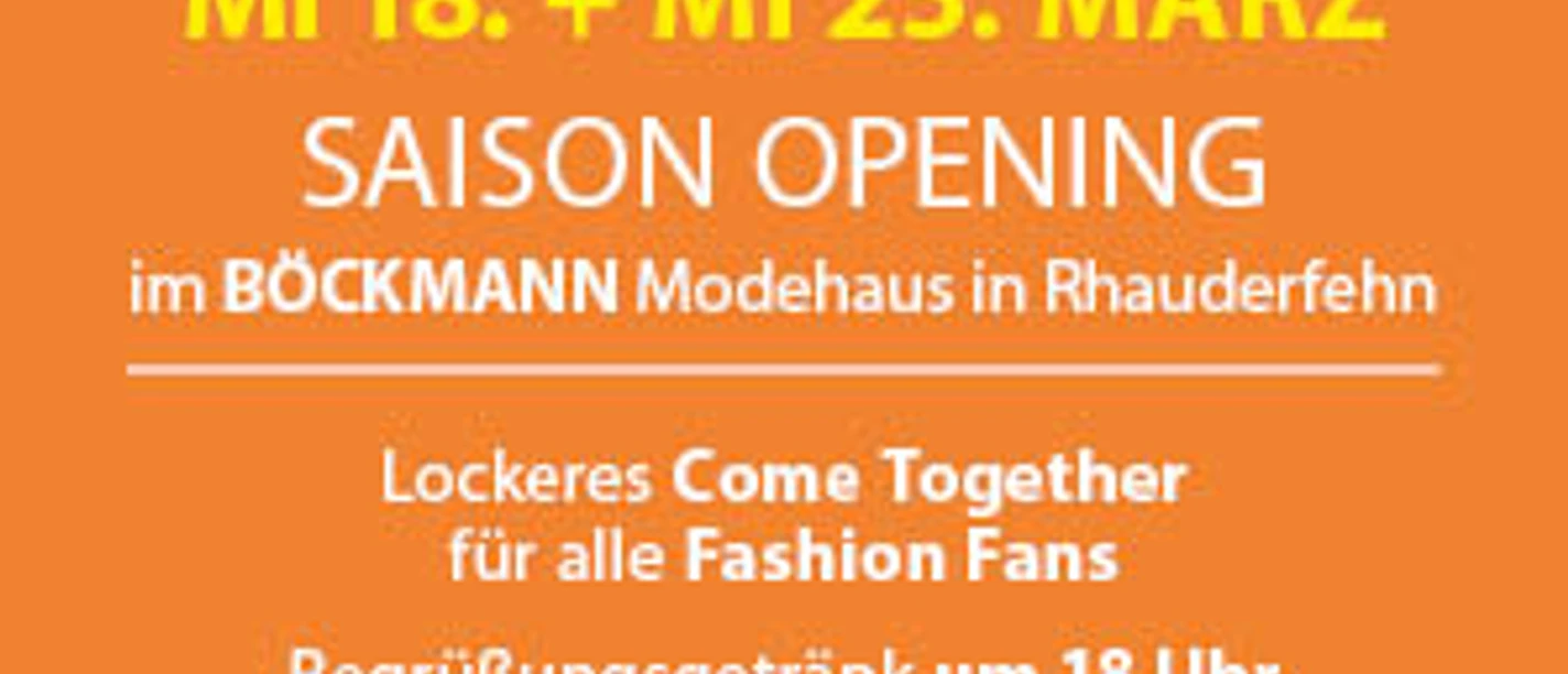 Flyer Trend_Talk_Tratsch Flyer zur Veranstaltung Saison Opening mit neuen Trends am 18. und 25. März im Modehaus Böckmann