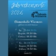 Jahreskonzerte Stadtorchester (1080x1920).jpg Blaues Plakat: Jahreskonzerte Stadtorchester Wiesmoor 2026, Blumenhalle, 25. und 26. April.