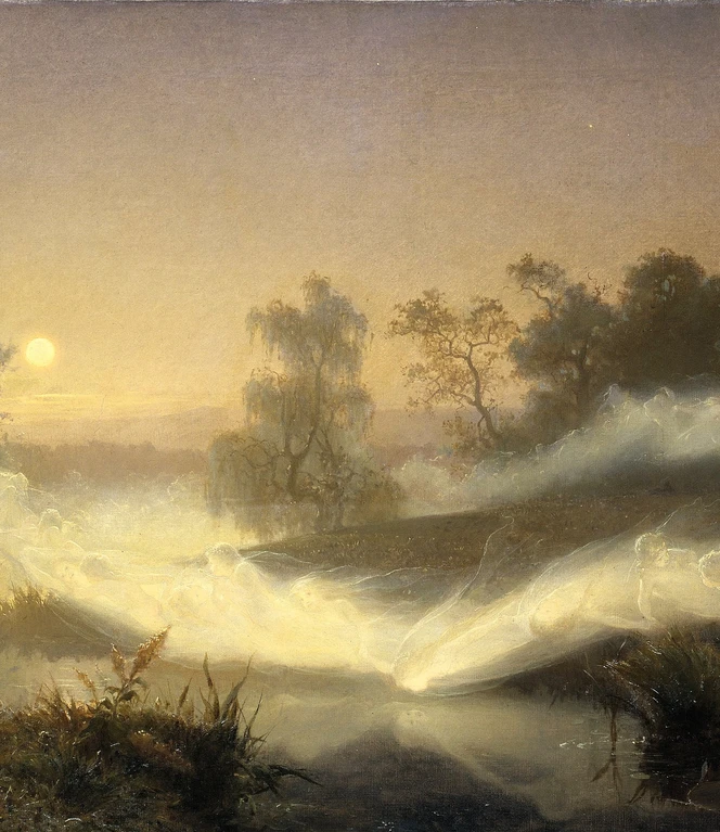 August Malmström (1829 - 1901) - Tanzende Feen im Nebel ©Google Art Project, gemeinfrei.jpg