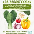 Flyer Infoabend Marktgärnerei.jpg Flyer mit Gemüsemotiven zum Infoabend der Marktgärtnerei Ammerland Farm am 23. März 2026.