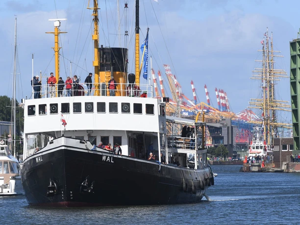 DSC_3482 Ankunft Schulschiff Deutschland (c) Wolfhard Scheer_Erlebnis Bremerhaven_WEB.jpg Dampf-Eisbrecher Wal läuft in den Neuen Hafen Bremerhaven ein