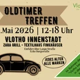Oldtimer Treffen Vlotho Plakat Oldtimer Treffen am 17. Mai 2026 in der Innenstadt Vlotho mit schwarzem Klassiker