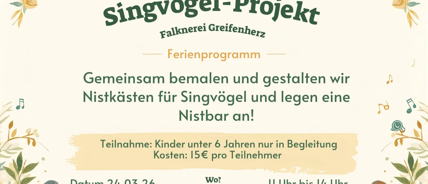 Plakat Singvogel Projekt Falknerei Greifenherz Plakat Singvogel Projekt Falknerei Greifenherz