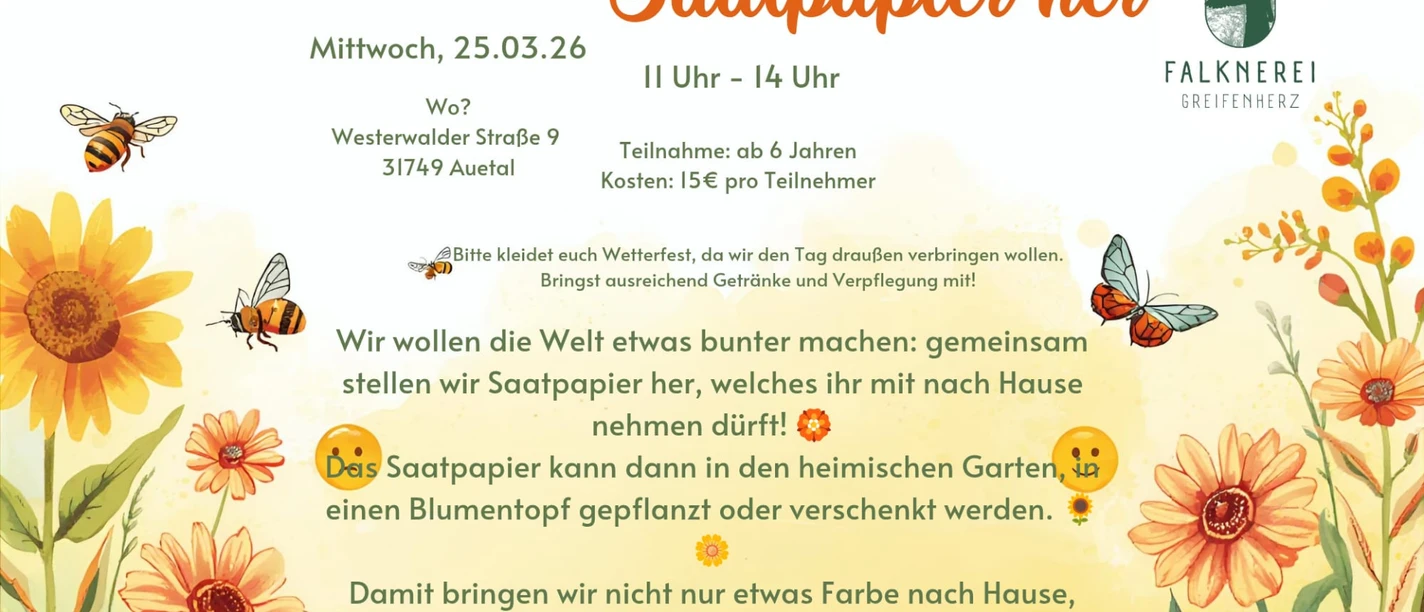 Plakat Saatpapier herstellen Falknerei Greifenherz Plakat Saatpapier herstellen Falknerei Greifenherz