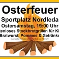 Osterfeuer2025-Bild.png Veranstaltungsplakat für das Osterfeuer in Nordleda mit gezeichnetem Lagerfeuer.
