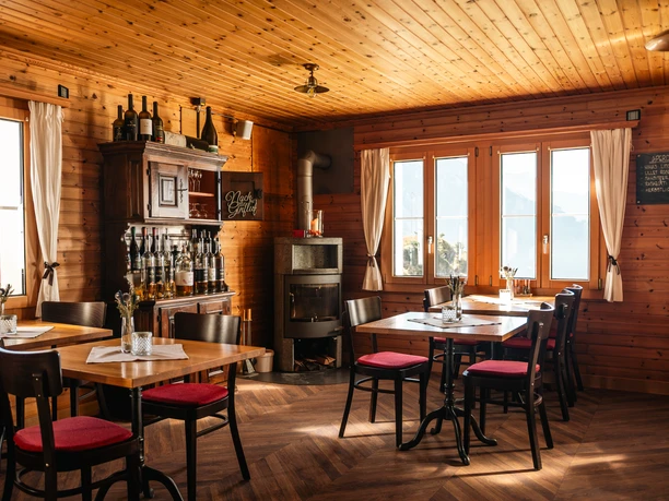 Intérieur du restaurant de montagne Fürenalp