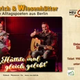 11-04 Friedrich Wiesenhütter.jpg Plakat von Friedrich & Wiesenhütter mit zwei musizierenden Männern an Gitarren auf einer Bühne.