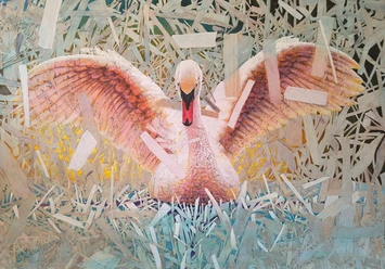 Kunstverein - Schwanensee Sabine Koschier.jpg Kunstmalerei eines Schwans von Sabine Koschier