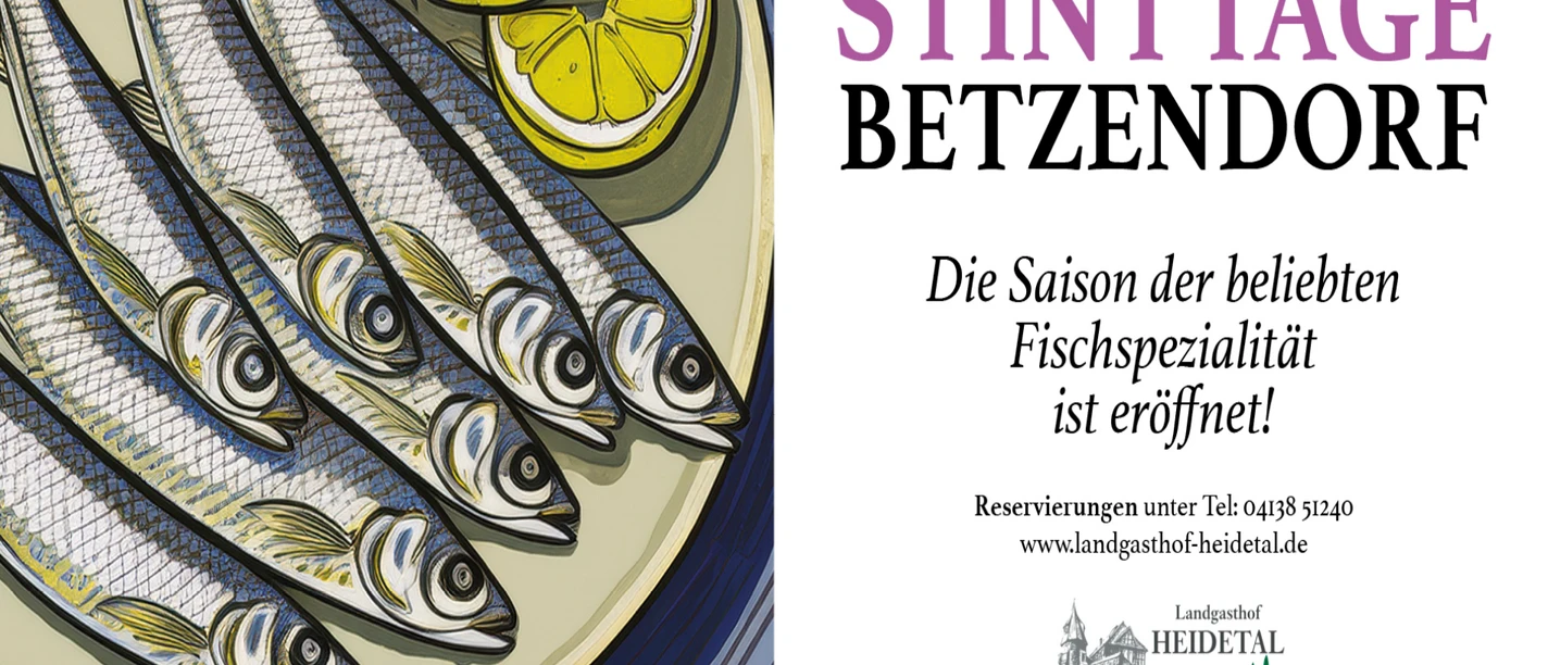 260316_stinttage_betzendorf_TIA.jpg Plakat der Stinttage Betzendorf mit illustrierten Fischen und Zitronen auf einem Teller.