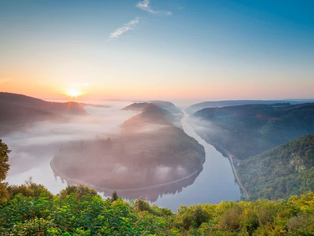 Die Saarschleife im Morgenlicht