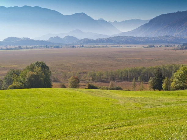 Fernwanderweg Meditationsweg Ammergauer Alpen - Blick auf das Murnauer Moos