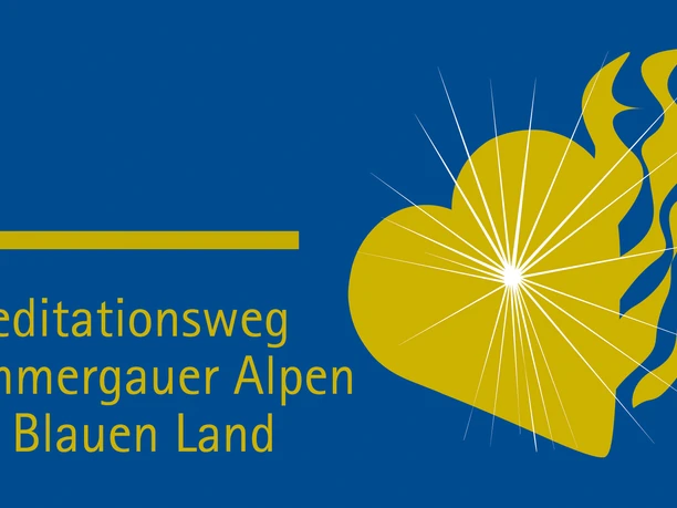 Wegkennzeichen Meditationsweg Ammergauer Alpen im Blauen Land