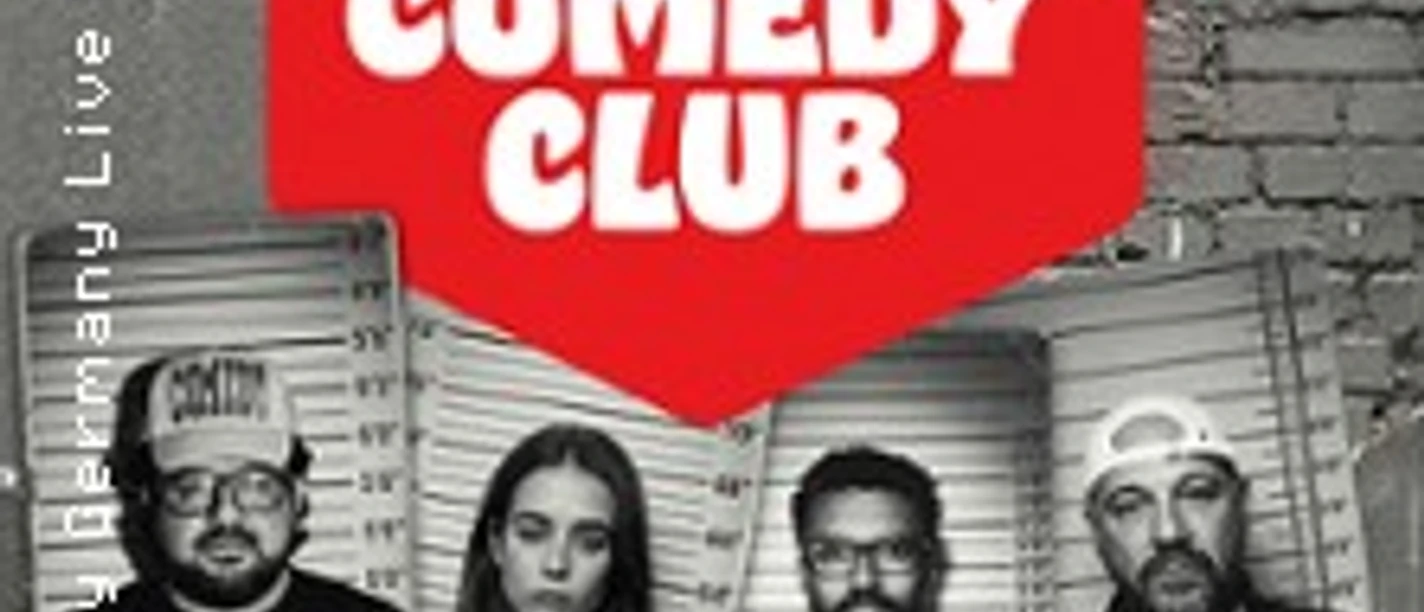 Comedy-Poster mit vier Personen und Schriftzug zu Oliver Polaks Creepy Comedy Club