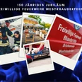 Tag der Retter zum Feuerwehr Jubiläum.png Fotocollage zum 150. Jubiläum der Feuerwehr Westrhauderfehn mit Einsatzkräften und Marktstand.