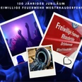 Party Feuerwehr 150 jähriges Jubiläum 150 Jahre Feuerwehr Westrhauderfehn: Fotocollage mit Zeltdisco, Einsatzwagen und Wasser.