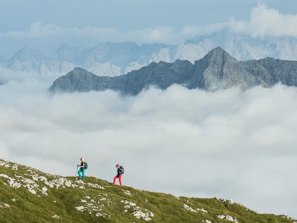 Blick von der Hochplatte auf die Zugspitze