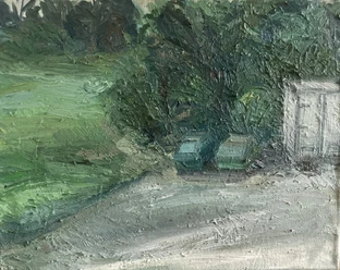 Giampaolo Russo, Landschaft Werdinsel, 2006, Öl auf Leinwand
