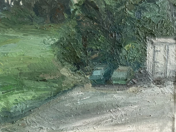 Giampaolo Russo, Landschaft Werdinsel, 2006, Öl auf Leinwand