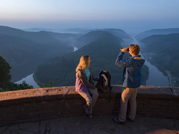 Aussicht auf die Saarschleife von der Cloef