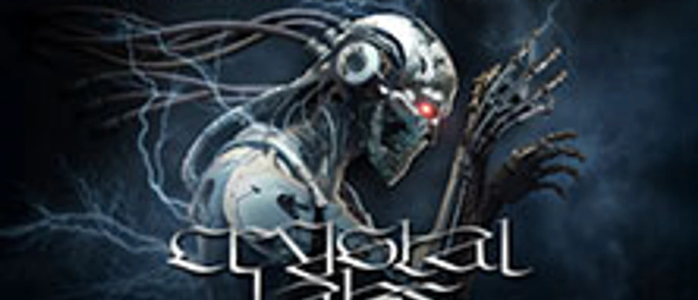 Poster mit futuristischem Cyborg und Logos der Bands Fear Factory, Hate und The Nocturnal Affair