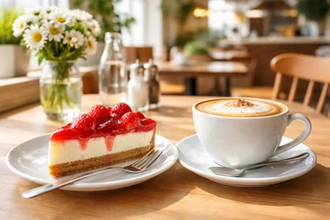 Kaffee & Kuchen |KI-generie Kaffee und Kuchen