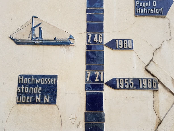Hochwasserpegel LauenburgElbe©Dorothée Meyer Lauenburger Hochwasserpegel