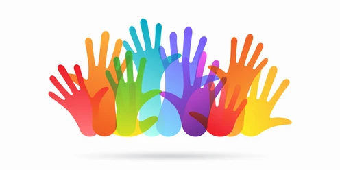 hands of different colors. cultural and ethnic diversity, illustration hands of different colors. cultural and ethnic diversity, illustration