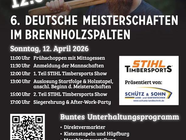 Programm der 6. Deutschen Meisterschaften im Brennholzspalten