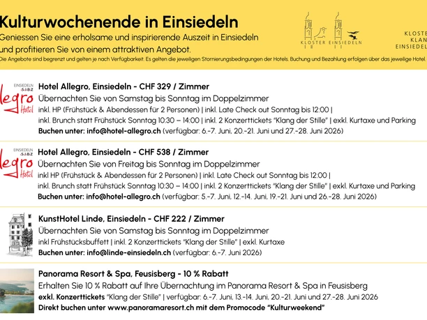 Kulturwochenende in Einsiedeln