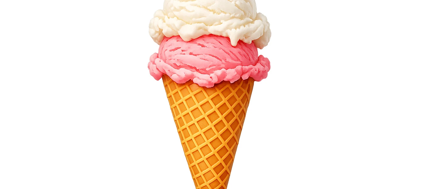 Eis | Symbolbild, KI-generiert Eis im Hörnchen