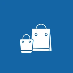 Icon Shoppingtasche.jpg Brauer Hintergrund mit einer Shoppingtasche als Icon drauf.