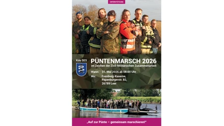 Püntenmarsch2.jpg Plakat für den Püntenmarsch 2026 mit Einsatzkräften, Veranstaltungsdaten und einer Fähre auf einem Fluss.