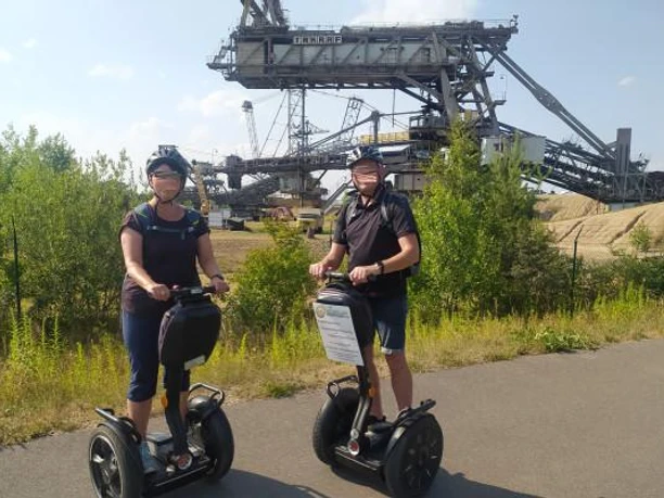 Störmthalersee Tour auf dem Segway vorbei am Bergb