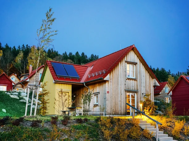 Das Schierke HARZRESORT - Ferienhaus Holz ist außen wie innen das dominierende Material der Ferienhäuser im Schierke HARZRESORT.