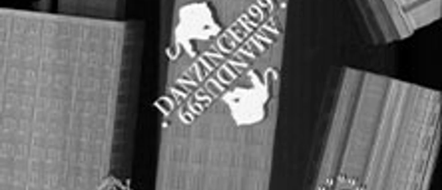 Grafisches Tourmotiv mit schräg angeordneten Blöcken und weißer Schrift NEUNUNDNEUNZIG