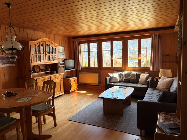 Living room with dining table