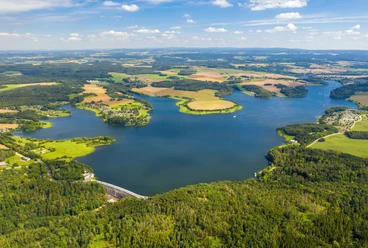 Talsperre Pöhl von oben
