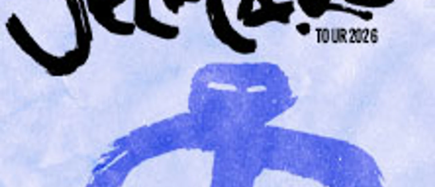 Schriftzug zu Lance Butters Selfcare Tour 2026 mit blauem abstraktem Symbol
